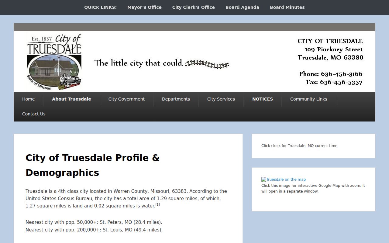 Truesdale court docket official fourth-class city profile source