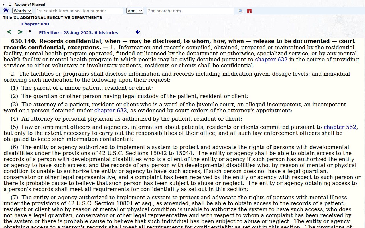 Warren County case search access and mental-health record confidentiality source